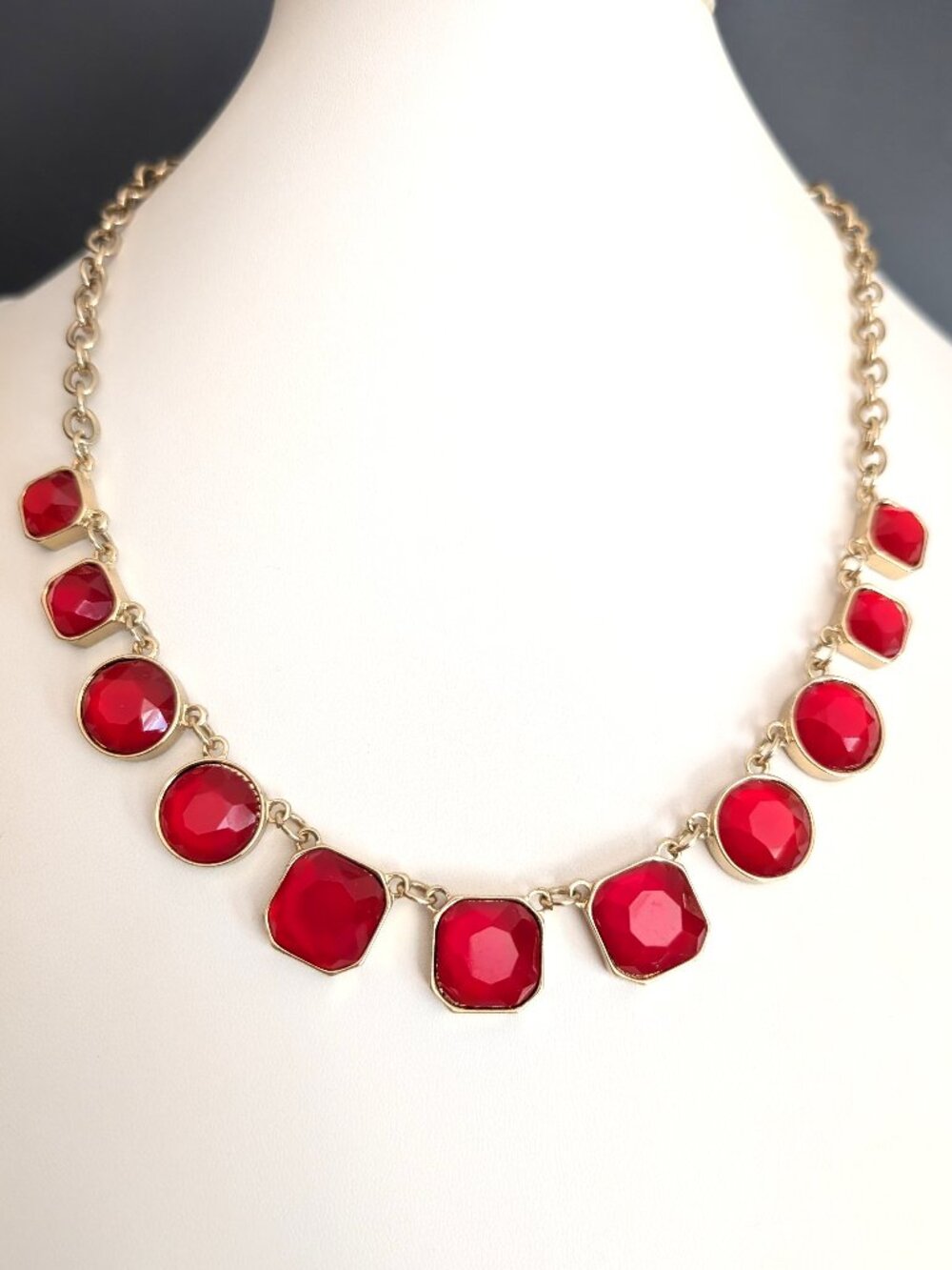 Reddish orange beaded necklace